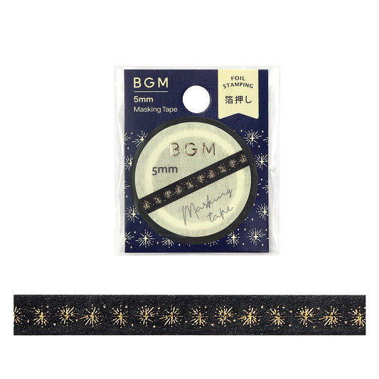 BGM Slim Washi Tape - Star Fireworks