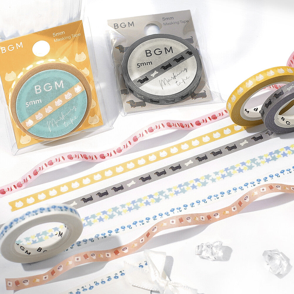 BGM Slim Washi Tape - Dachshund