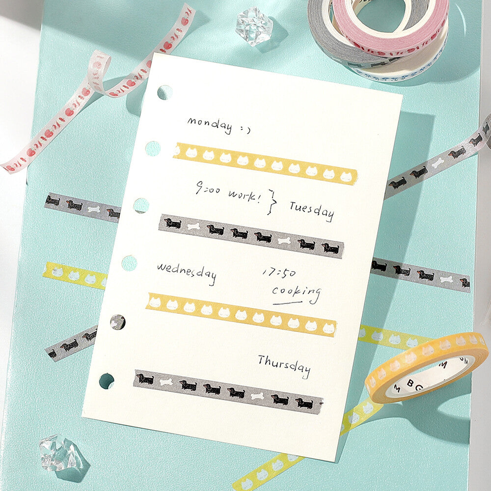 BGM Slim Washi Tape - Dachshund