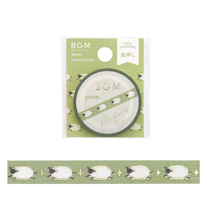 BGM Slim Washi Tape - Running Sheep