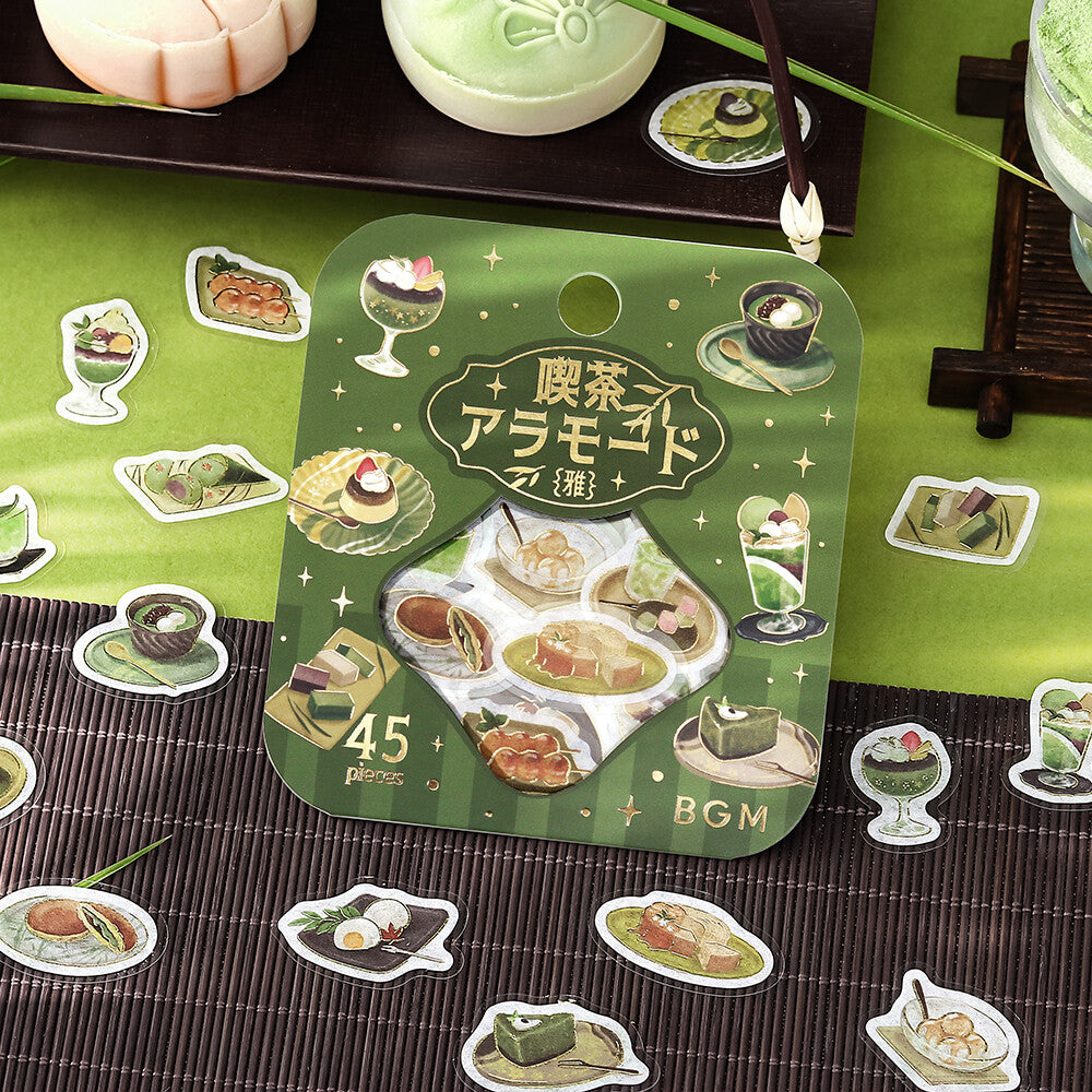 BGM - Flake Stickers - Cafe a la Mode - Miyabi Japanese Cafe - Green