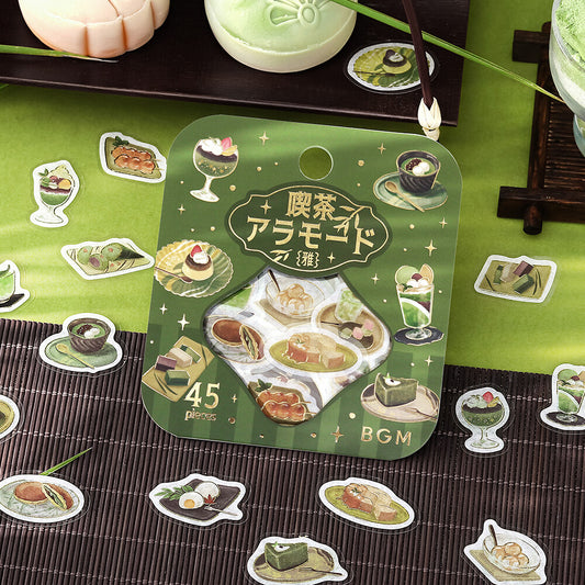 BGM - Flake Stickers - Cafe a la Mode - Miyabi Japanese Cafe - Green