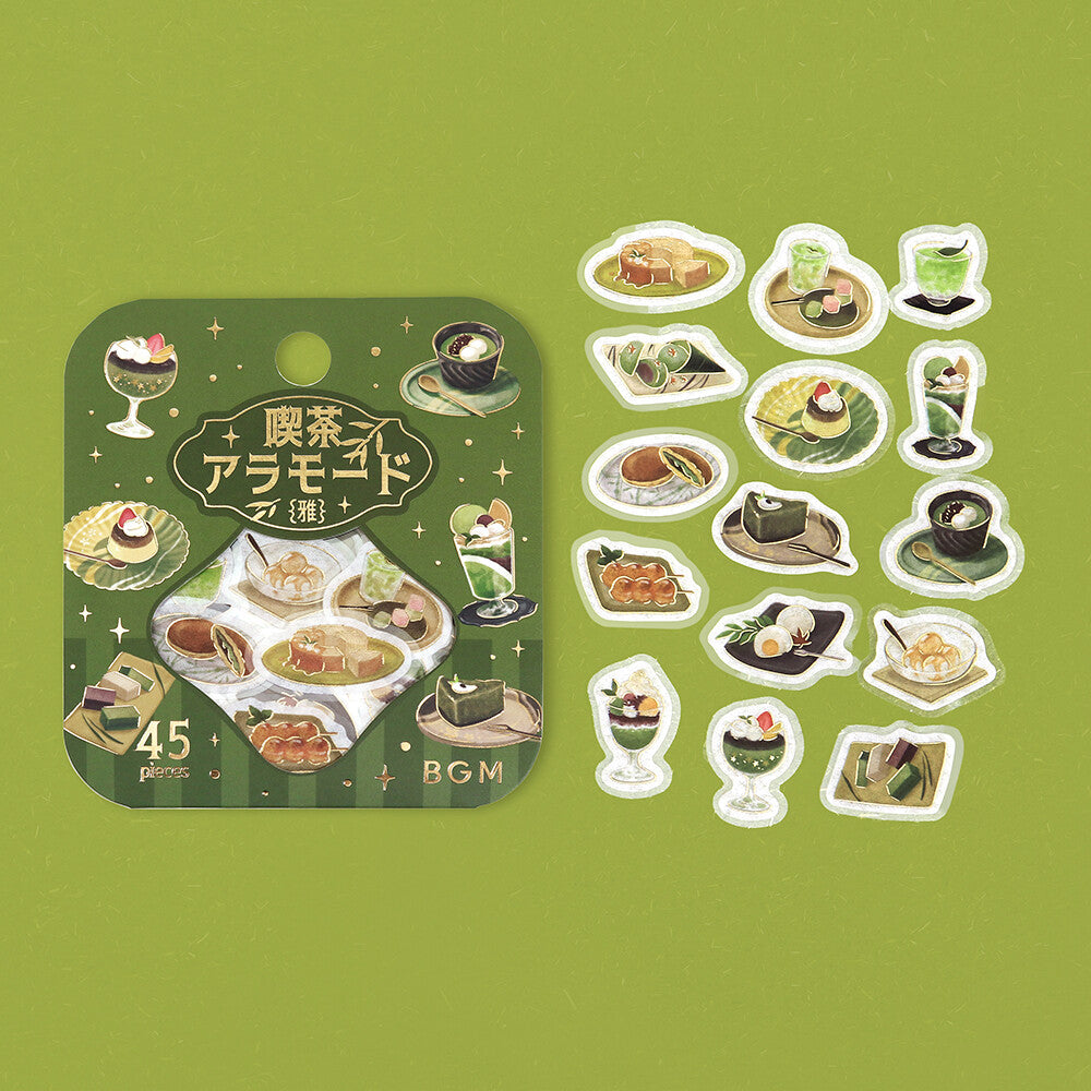 BGM - Flake Stickers - Cafe a la Mode - Miyabi Japanese Cafe - Green