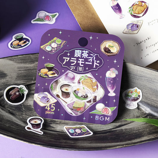 BGM - Flake Stickers - Cafe a la Mode - Miyabi Japanese Cafe - Purple