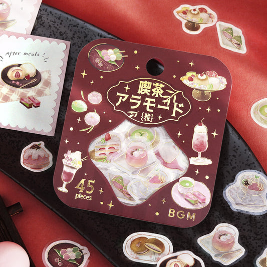 BGM - Flake Stickers - Cafe a la Mode - Miyabi Japanese Cafe - Red