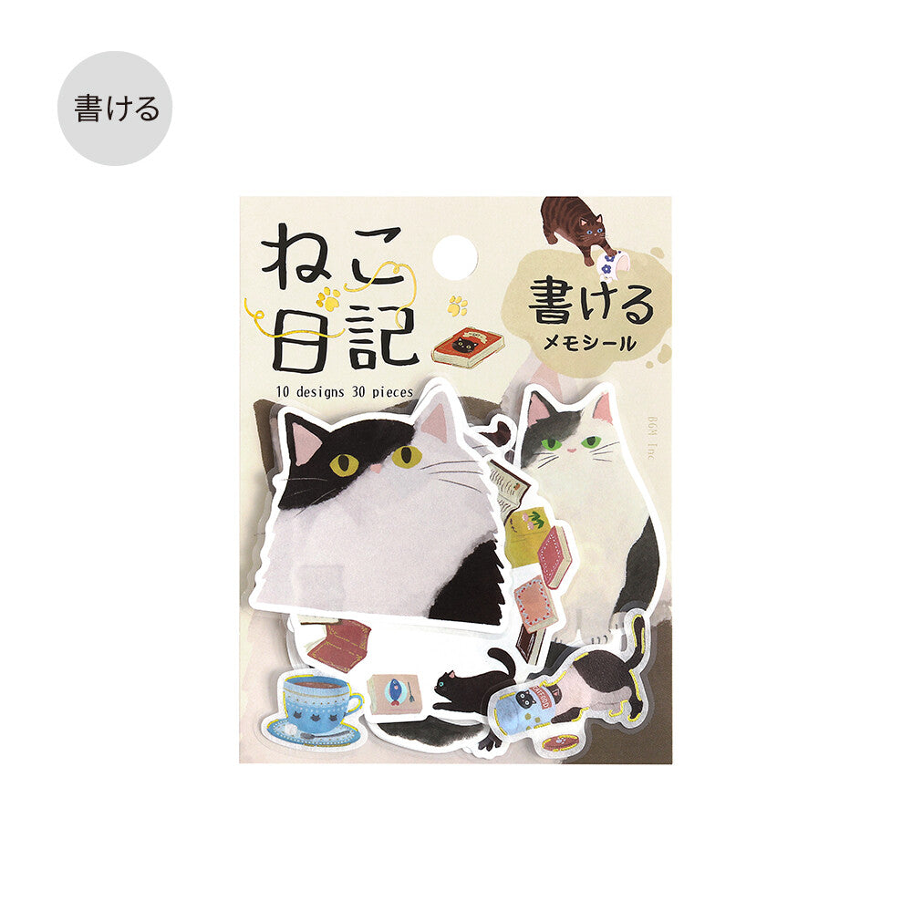 BGM - Flake Stickers - Cat Diary - Black