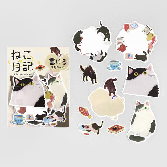 BGM - Flake Stickers - Cat Diary - Black