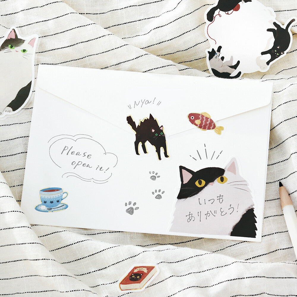 BGM - Flake Stickers - Cat Diary - Black