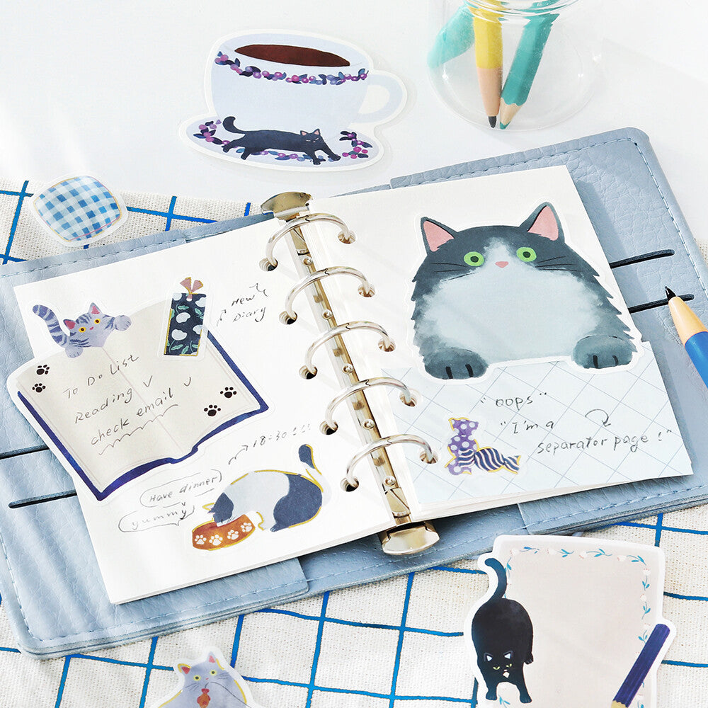 BGM - Flake Stickers - Cat Diary - Blue