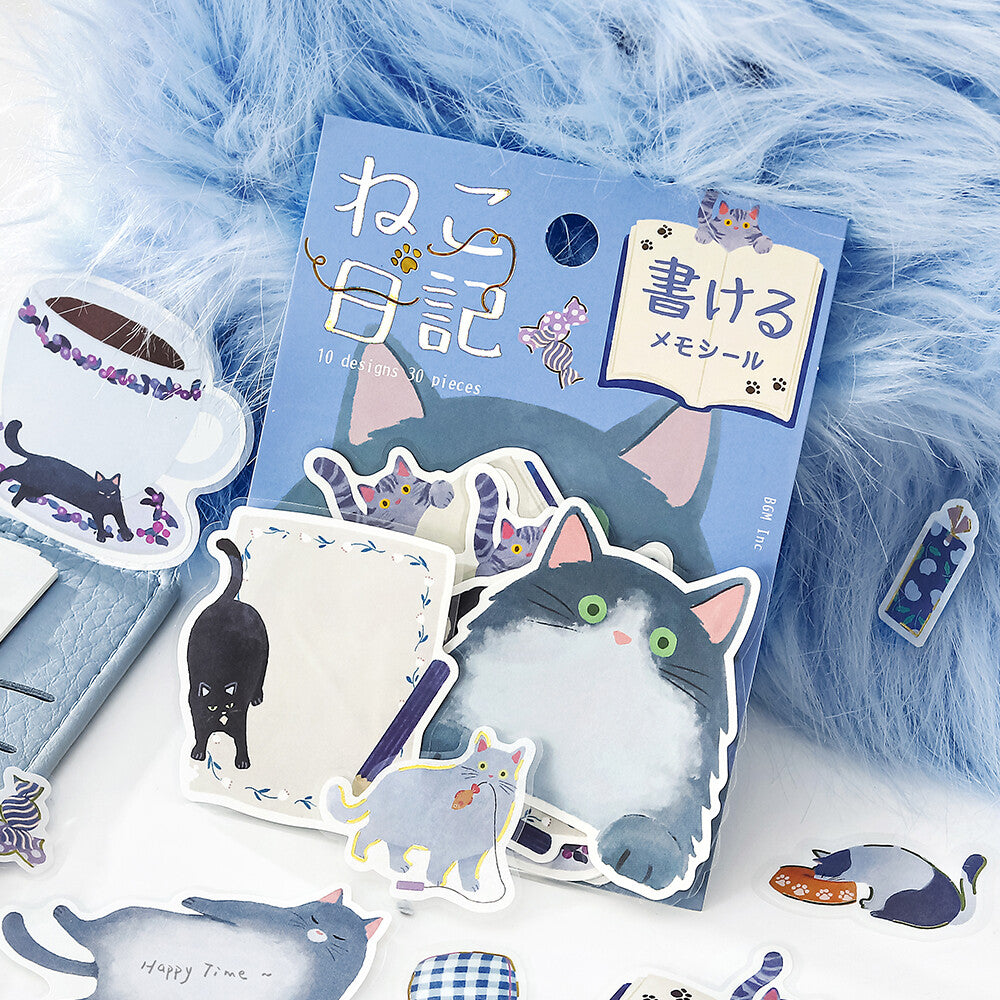 BGM - Flake Stickers - Cat Diary - Blue