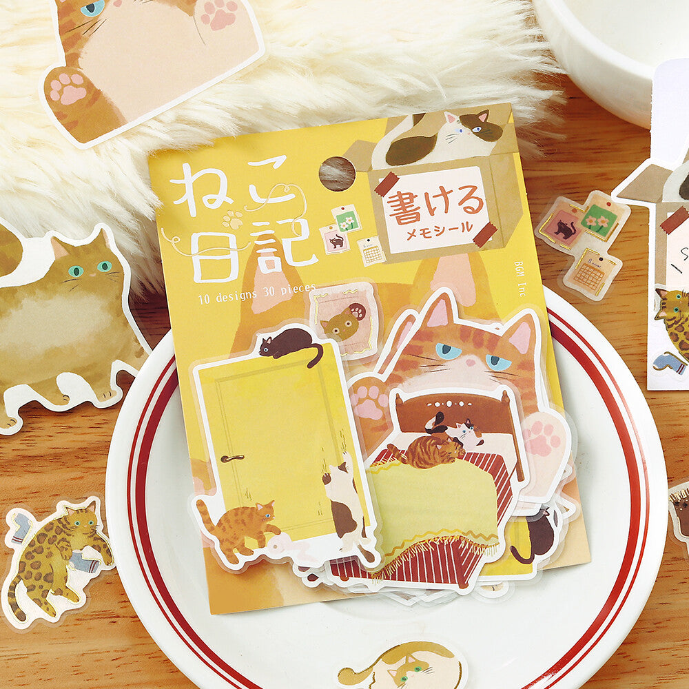 BGM - Flake Stickers - Cat Diary - Yellow – Ink & Starstuff