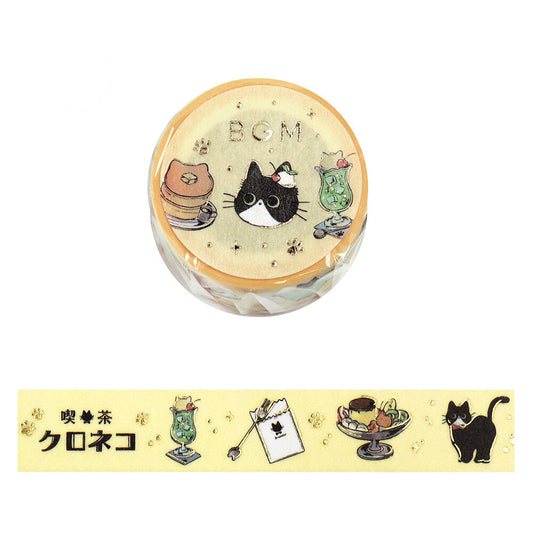 BGM Washi Tape - Black Cat Cafe