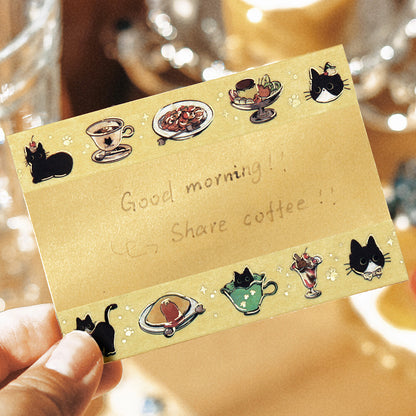 BGM Washi Tape - Black Cat Cafe