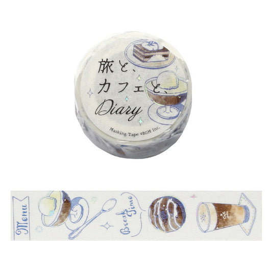 BGM Washi Tape - Travel Cafe Diary - Mocha