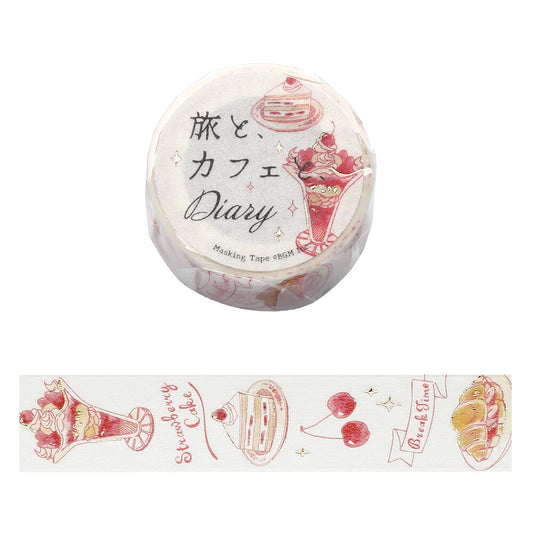 BGM Washi Tape - Travel Cafe Diary - Rose