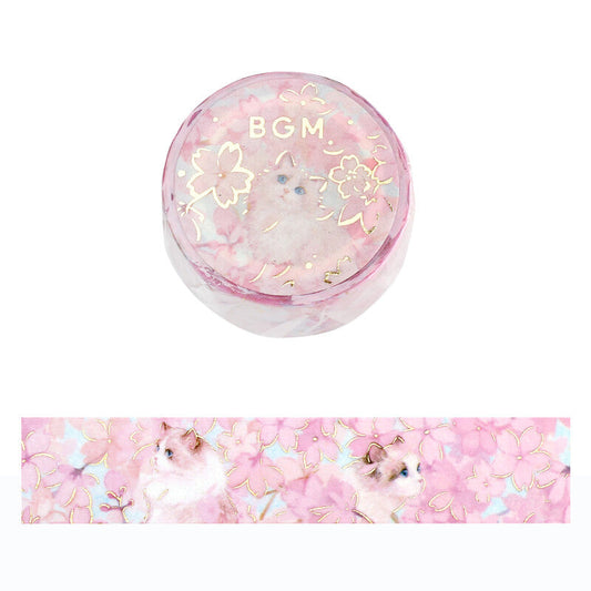 BGM Washi Tape - Flowers and Cats - Blossom