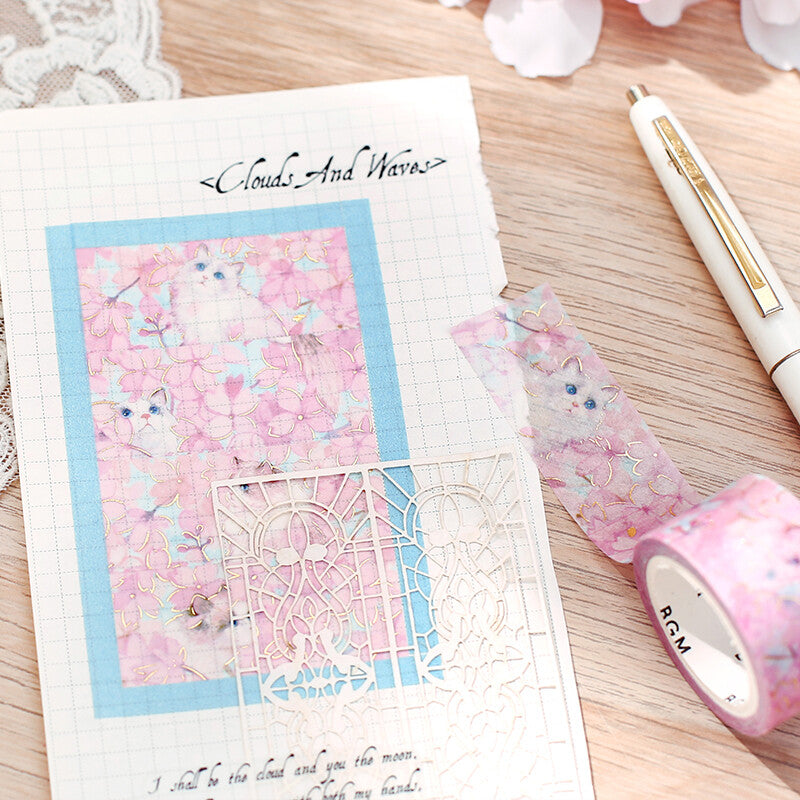 BGM Washi Tape - Flowers and Cats - Blossom