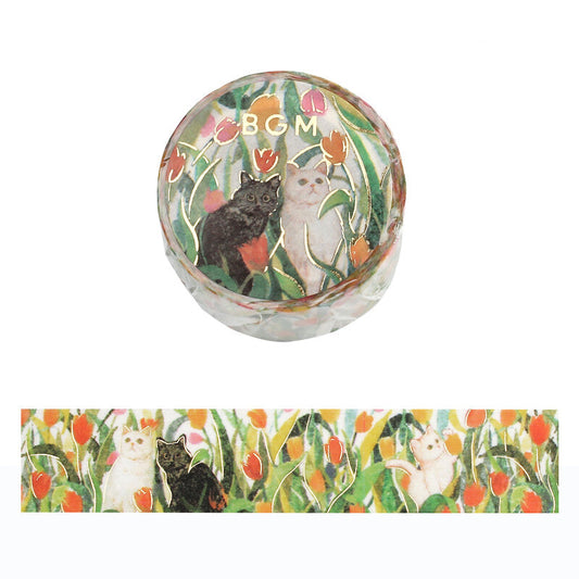 BGM Washi Tape - Flowers and Cats - Let's Play Together