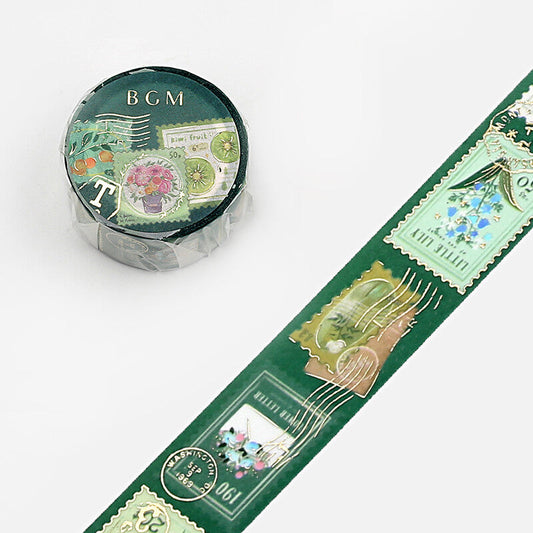 BGM Washi Tape - Post Office - Green Plants