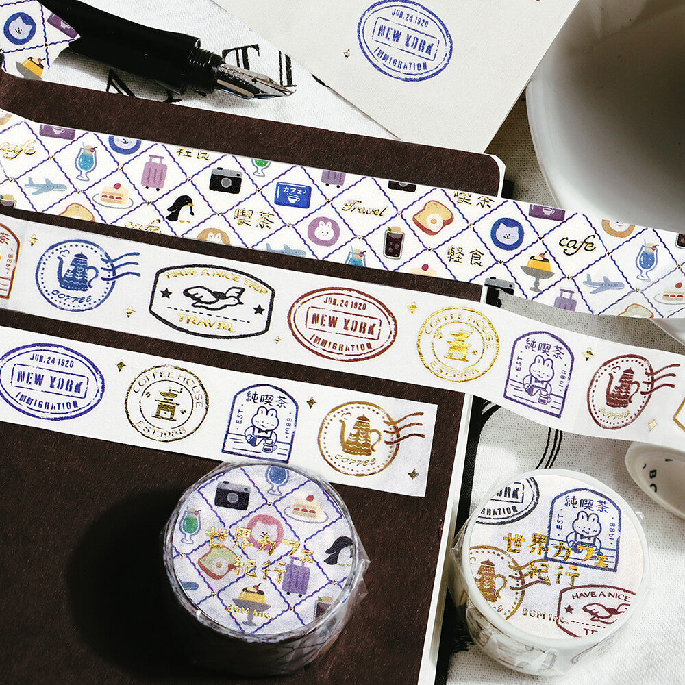 BGM Washi Tape - World Cafe Travelogue Series - Mini Pattern