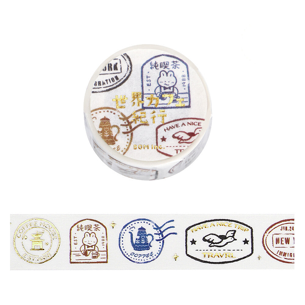 BGM Washi Tape - World Cafe Travelogue Series - Stamp