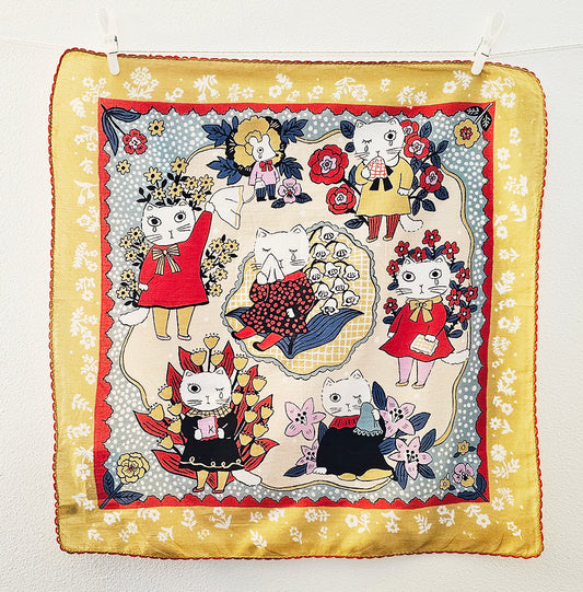 Yumi Kitagishi - Teary Cat Bandana - Beige