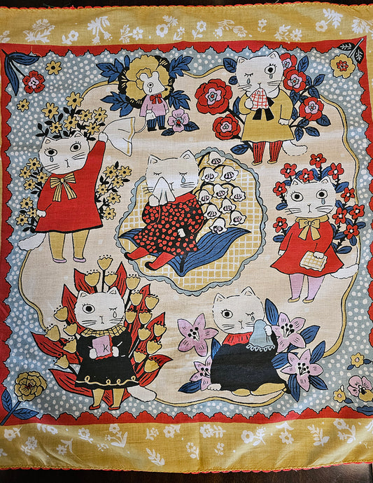 Yumi Kitagishi - Teary Cat Bandana - Beige