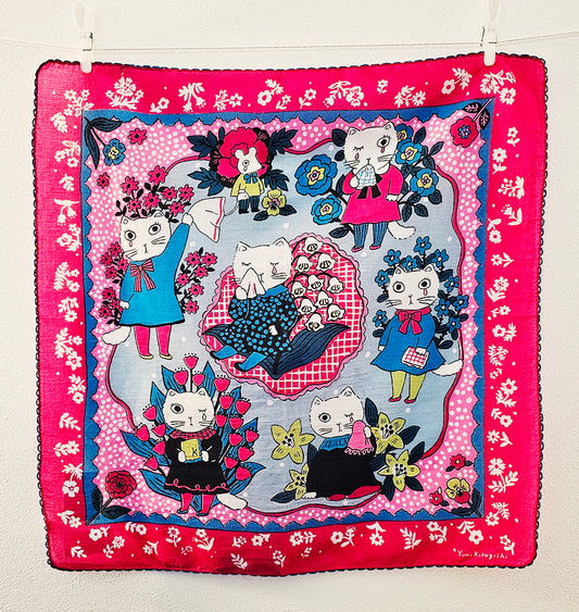 Yumi Kitagishi - Teary Cat Bandana - Pink