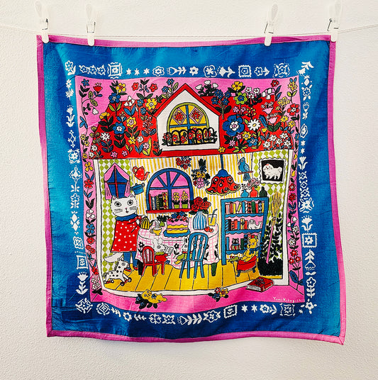Yumi Kitagishi - The Cat's House Bandana - Blue