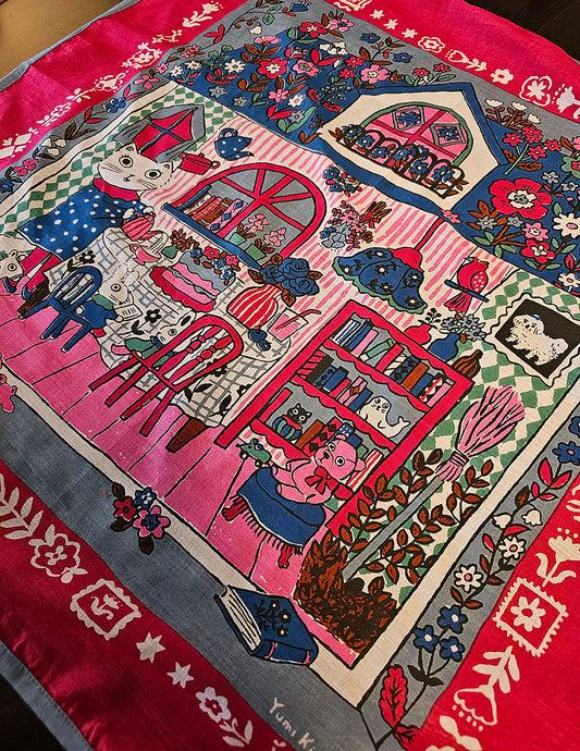 Yumi Kitagishi - The Cat's House Bandana - Pink