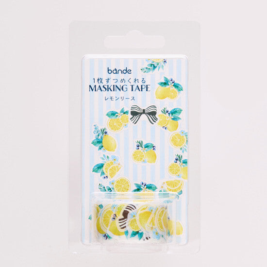 Bande Washi Tape Sticker Roll - Lemon Wreath