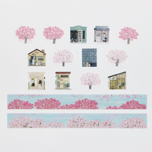 Bande Washi Tape Sticker Roll - Sakura Road