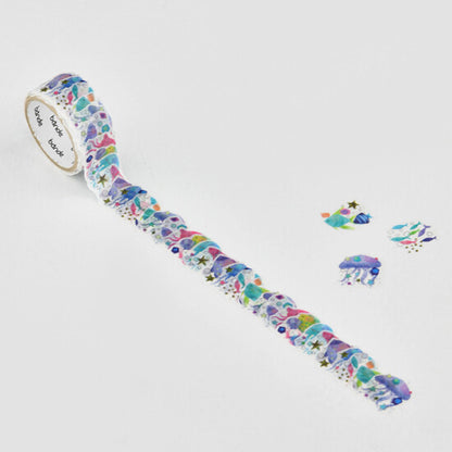 Bande Washi Tape Sticker Roll - Shimmering Sea