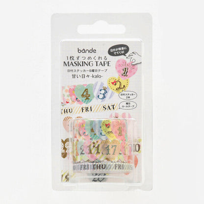 Bande Washi Tape Sticker Roll Set - Days of the Week - Sweet Days
