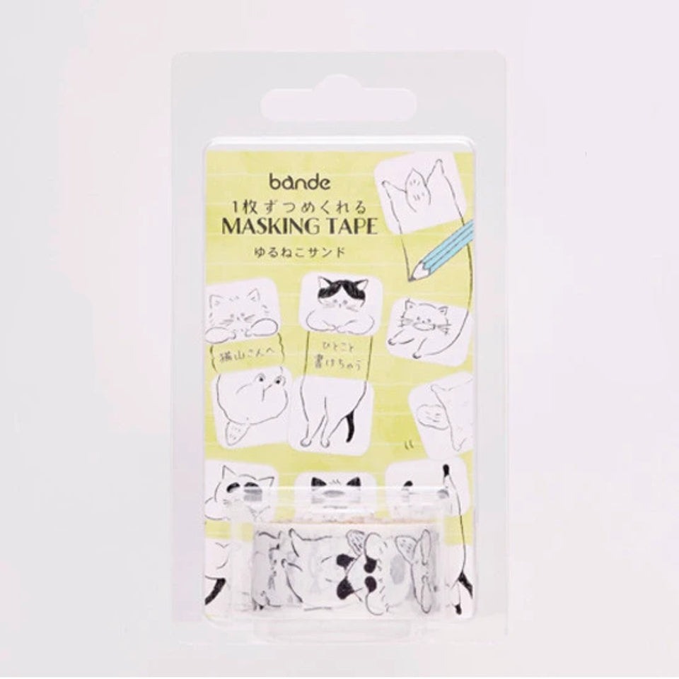 Bande Washi Tape Sticker Roll - Yuru Neko Sando (Cat Sandwich)