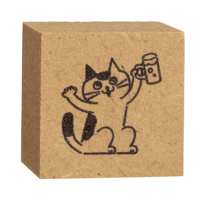 Cat Life Rubber Stamp - Drinking