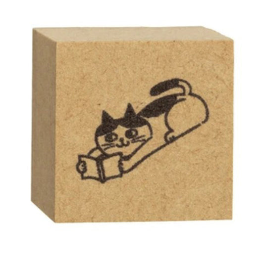 Cat Life Rubber Stamp - Reading