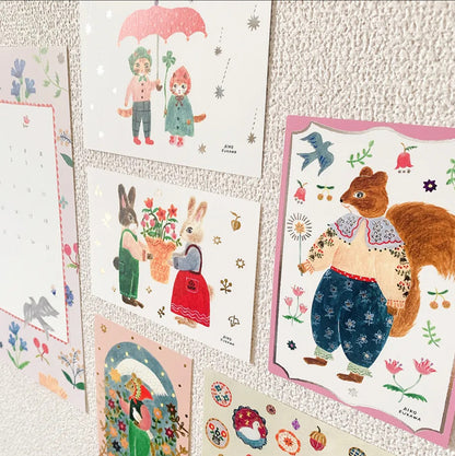 Cozyca - Aiko Fukawa - Brooch Foil-Stamped Postcard