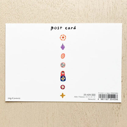 Cozyca - Aiko Fukawa - Brooch Foil-Stamped Postcard