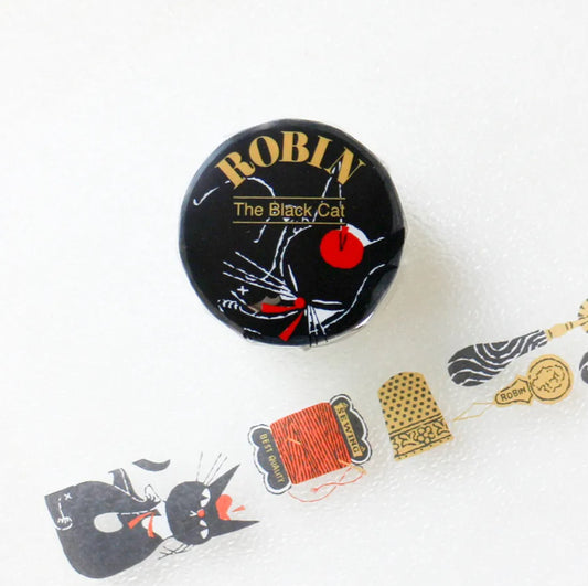 Cozyca Clear Tape - Black Cat Robin - Sewing