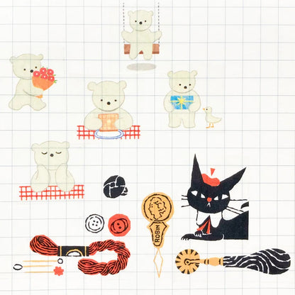 Cozyca Clear Tape - Black Cat Robin - Sewing