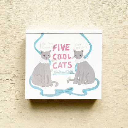 Cozyca  - Violet & Claire - Five Cool Cats Memo Pad