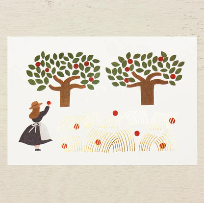 Cozyca - Necktie - Apple Orchard Foil-Stamped Postcard
