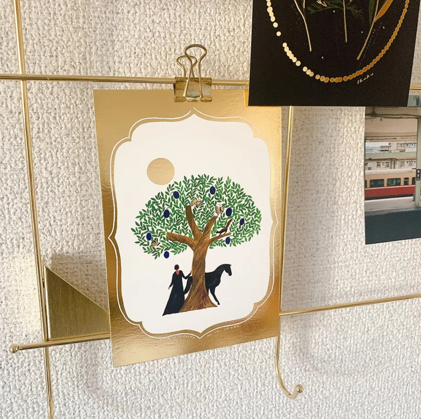 Cozyca - Nishi Shuku - Tree / Gold - Foil-Stamped Postcard