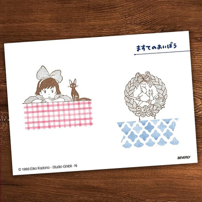 Beverly x Studio Ghibli - Rubber Stamp - Kiki's Delivery Service - Kiki & Jiji Wreath
