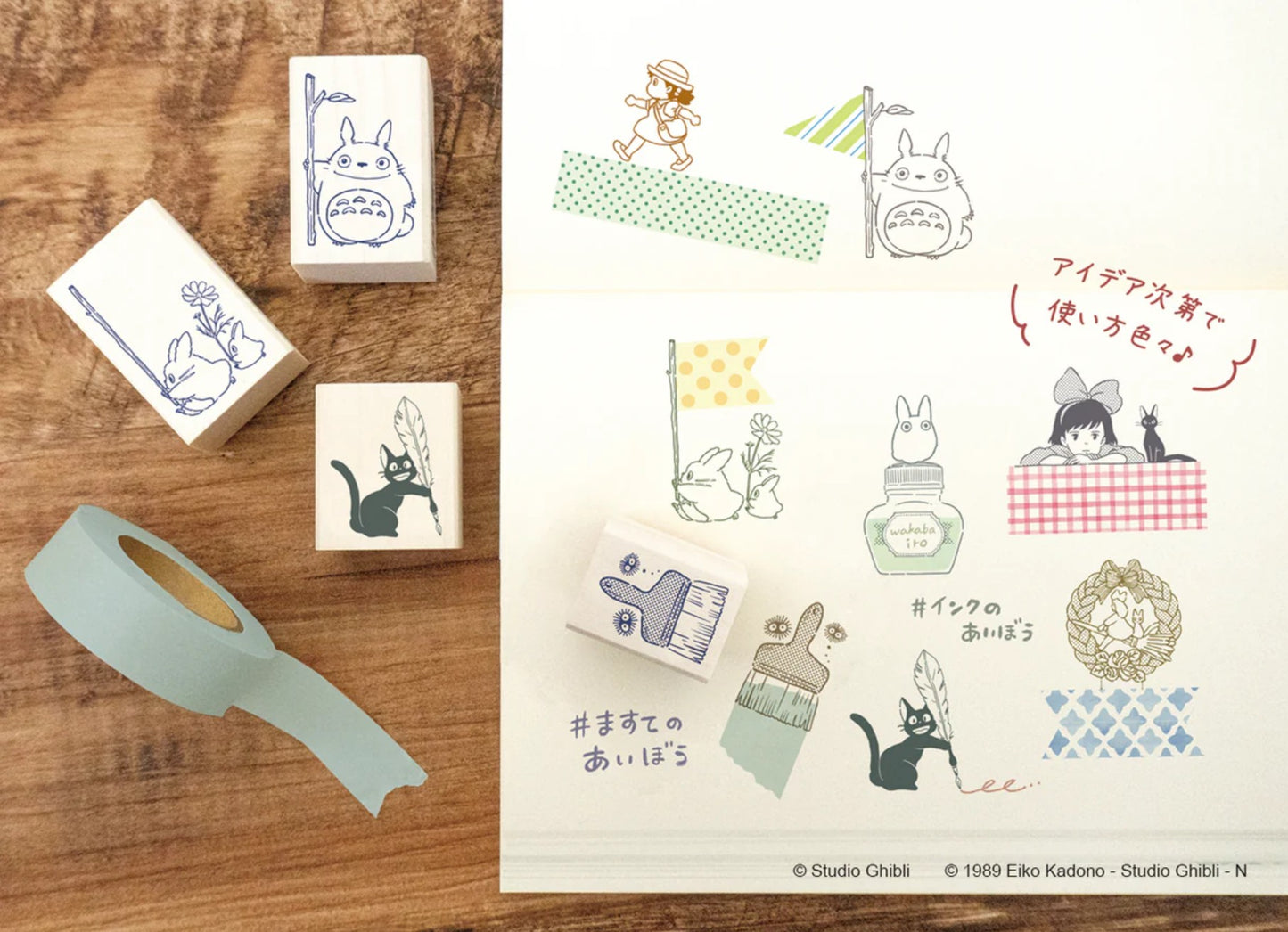 Beverly x Studio Ghibli - Rubber Stamp - Kiki's Delivery Service - Kiki & Jiji Wreath