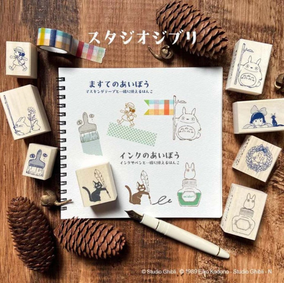 Beverly x Studio Ghibli - Rubber Stamp - Kiki's Delivery Service - Kiki & Jiji Wreath