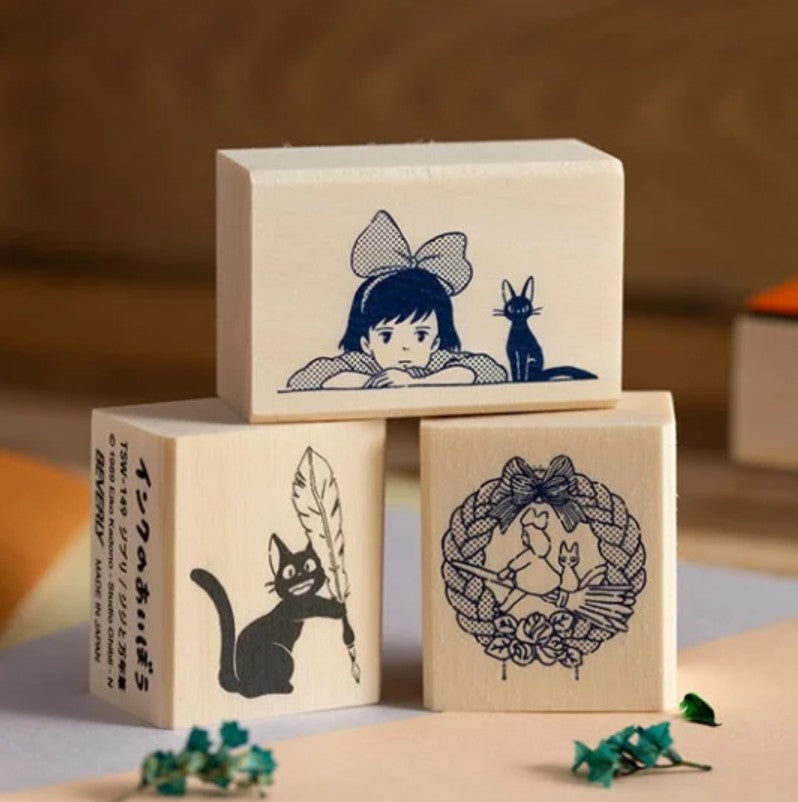 Beverly x Studio Ghibli - Rubber Stamp - Kiki's Delivery Service - Kiki & Jiji Wreath