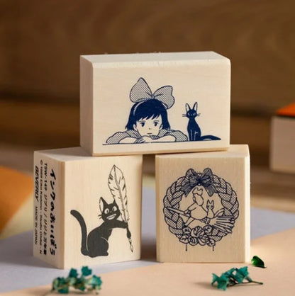 Beverly x Studio Ghibli - Rubber Stamp - Kiki's Delivery Service - Kiki & Jiji Wreath