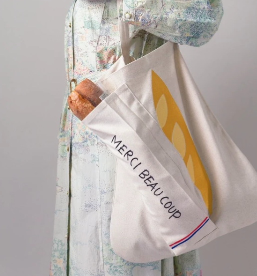 Embroidered Tote Bag - Baguette